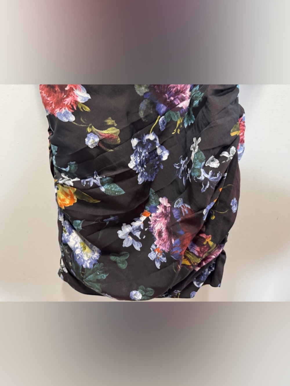 H&M Floral One Shoulder Ruffle Mini Dress Size 10 - Picture 4 of 9